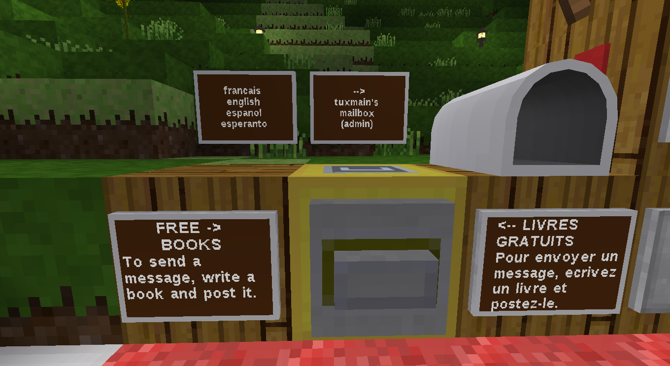 Boîte aux lettre dans Minetest / Minecraft